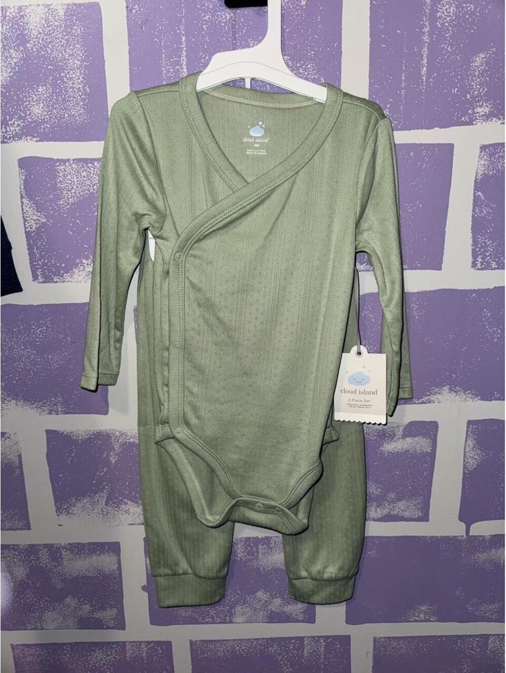 Cloud Island Kid's Green Sleepsuits-babygrow